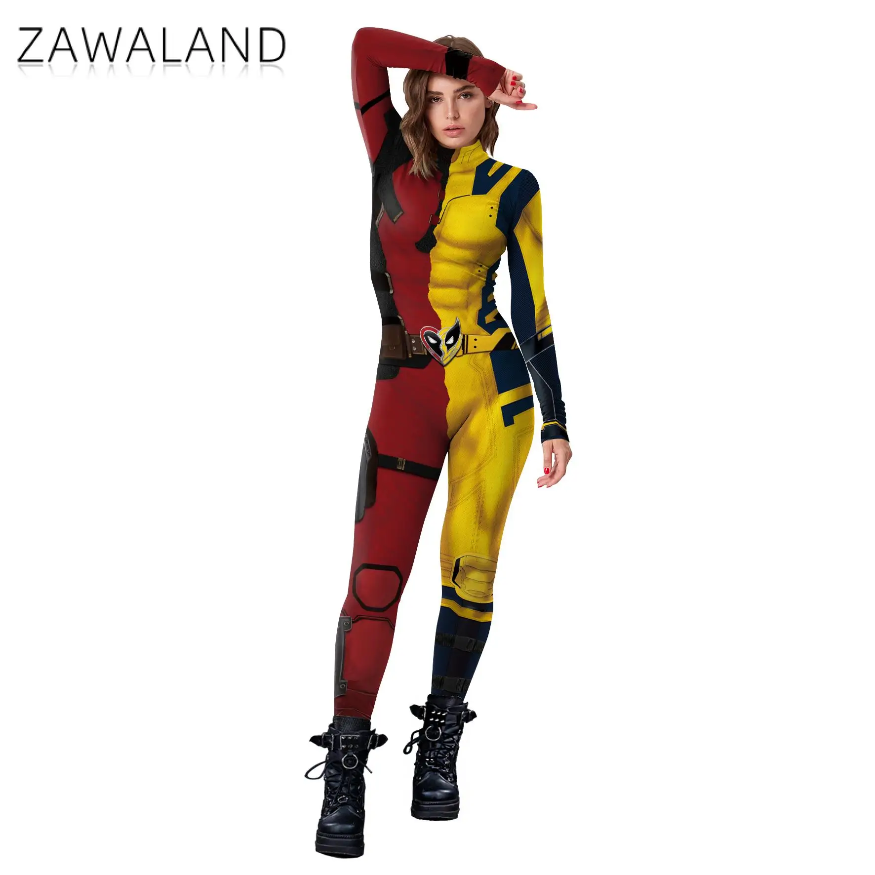 Cosplay Women Superhero Wolverine Deadpool 3D Printed Zentai Bodysuit Halloween Costumes Carnival Party Performance Fancy Outfit