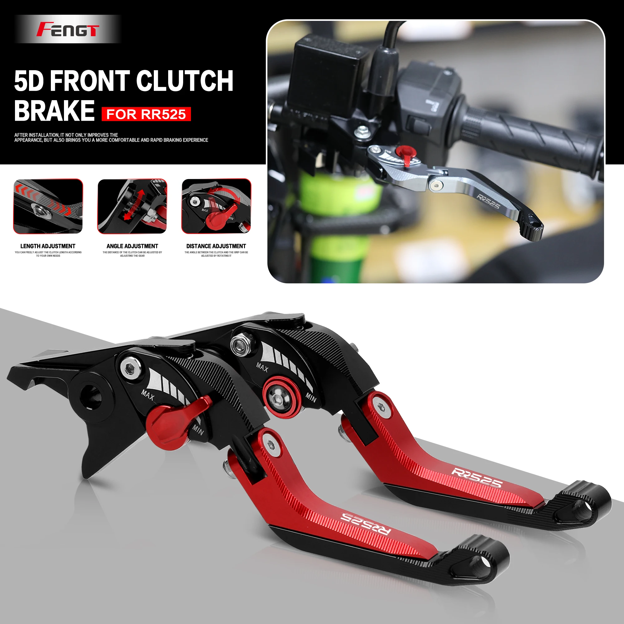 

NEW 5D Brake Levers For Loncin Voge RR525 RR 250 Motorcycle 250RR Adjustable Folding Handle Brake Lever Clutch Lever