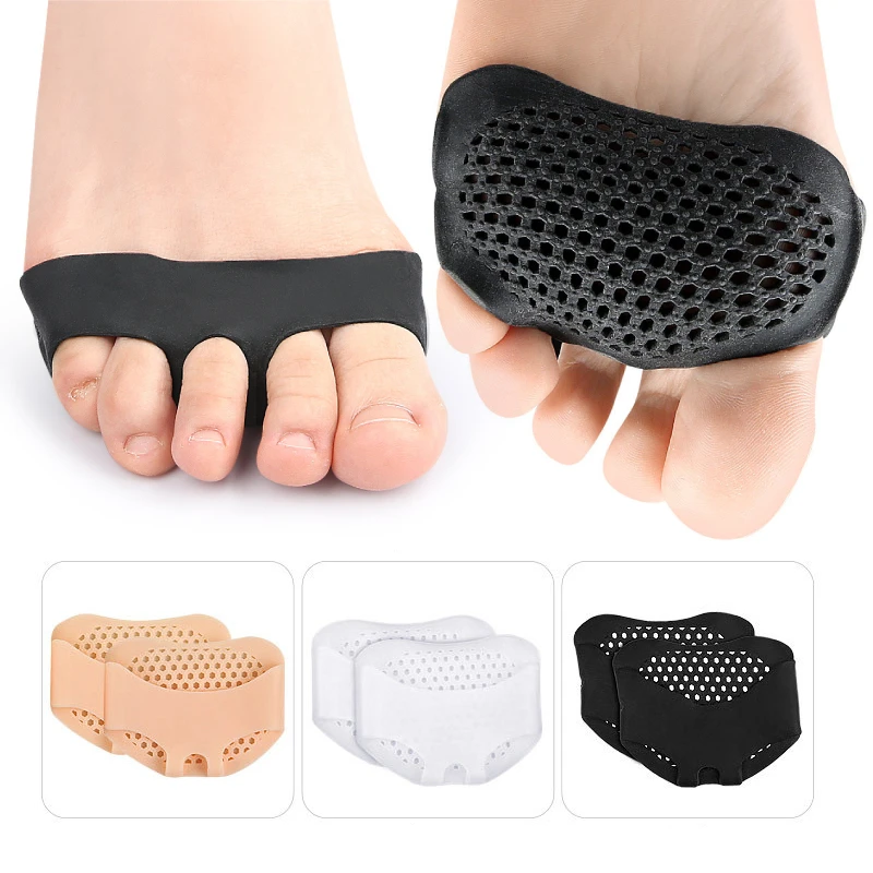 3Pairs Silicone Gel Forefoot Shoe Cushion Anti-Slip Honeycomb Half-Size Pads Insoles Pain Relief Orthotics Foot Care Protector