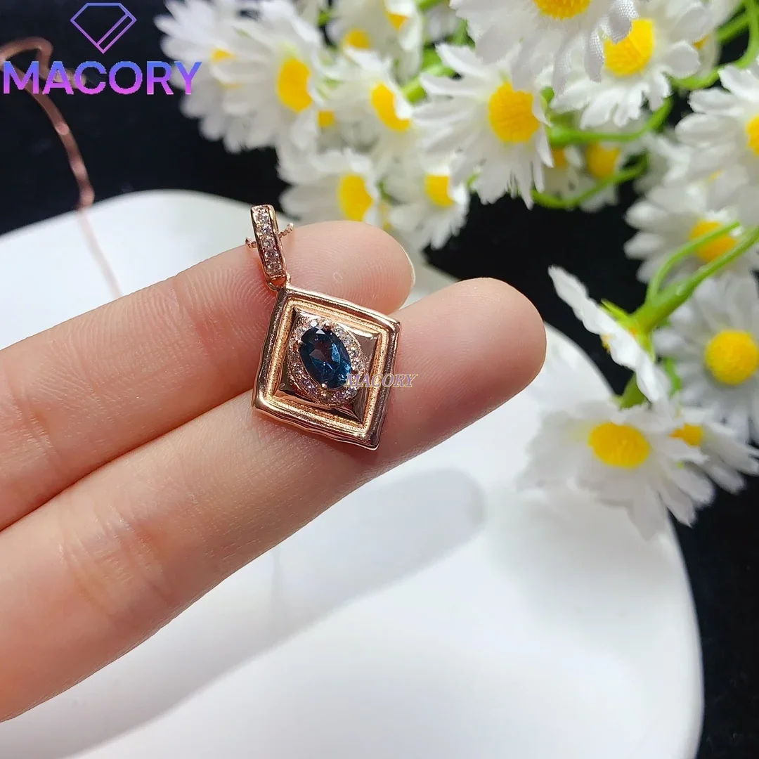 

Серебряный кулон из натурального топаза 925, женское ожерелье, изысканные ювелирные изделия, сертифицированный оригинальный новый стильный аксессуар