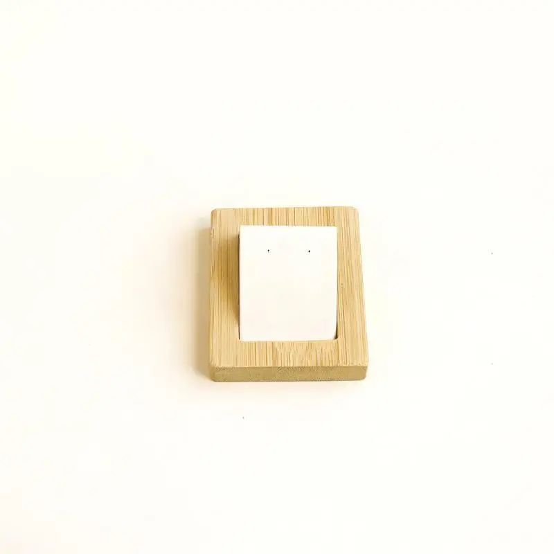 Bambus-Holz-Ohrringständer, DIY-Schmuckaufbewahrungsschale aus Samt und PU-Leder für Schaufenster und Thekenpräsentationen – Detail 27