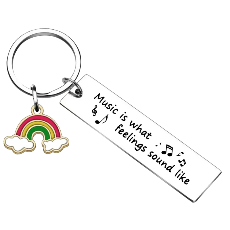 Hot Music Keychain Musically Key Rings Music Lover Gifts Singer Charm Jewelry Music Teacher Gift Musical Note gift