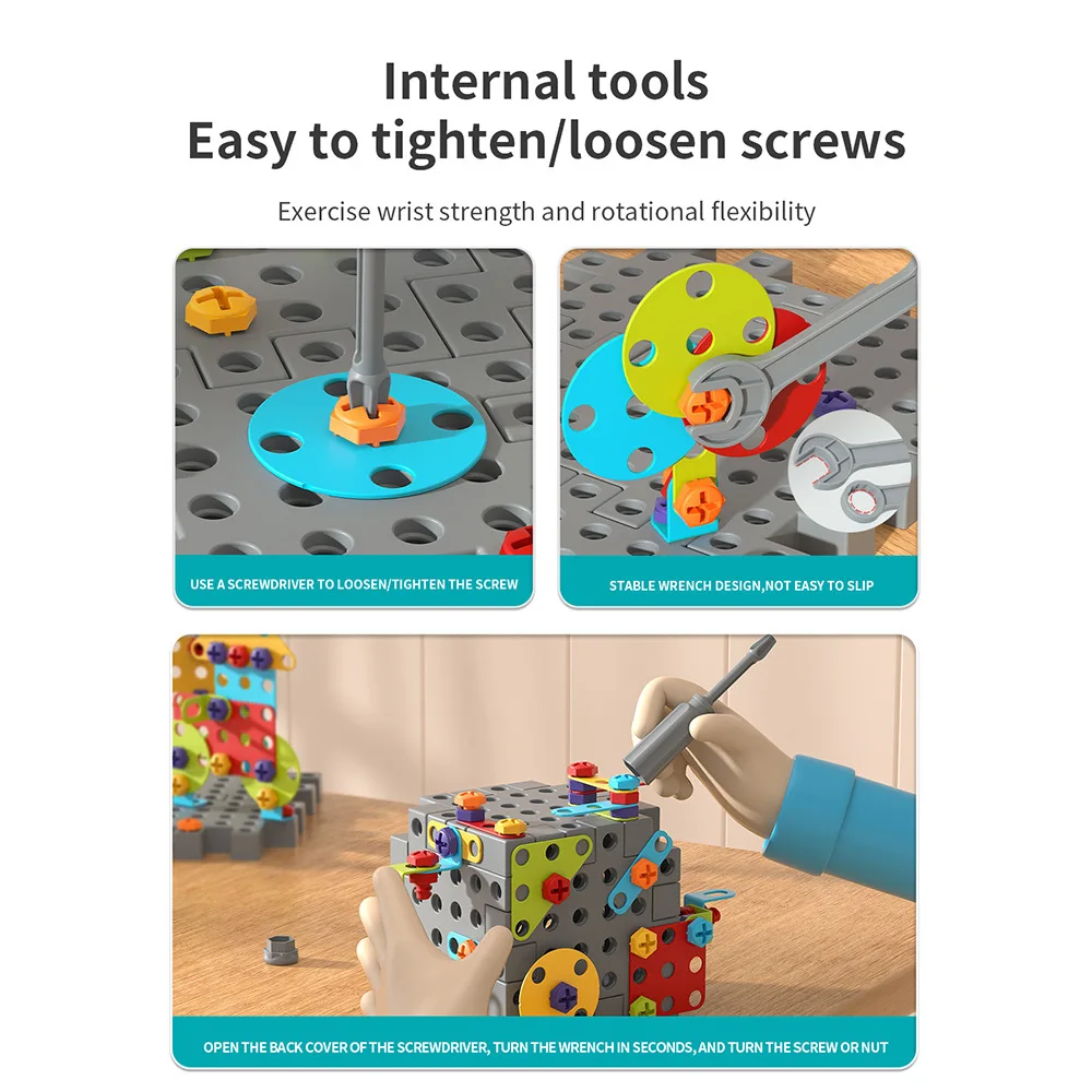 Nut installation Disassembly Match Tool Kit Educational Assembled Sets Design Screwing Blocks Toys for Boys Kids Birthday Gifts view 5