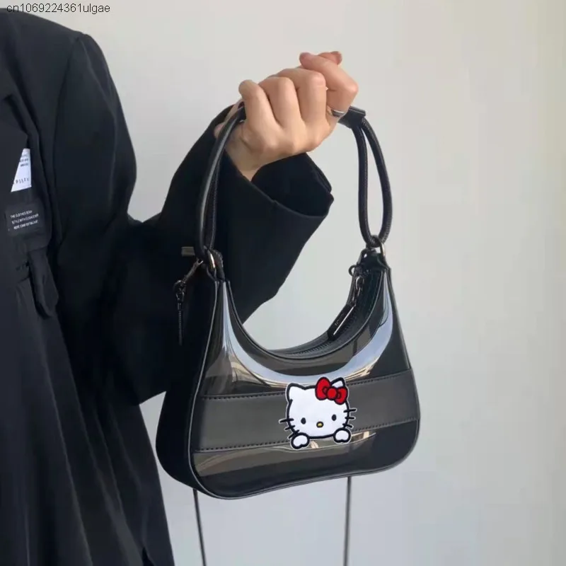 Sanrio Hello Kitty Retro Niche Single Shoulder Crossbody Handbag Women's New Portable Versatile Handbag Fashion Trend Armpit Bag