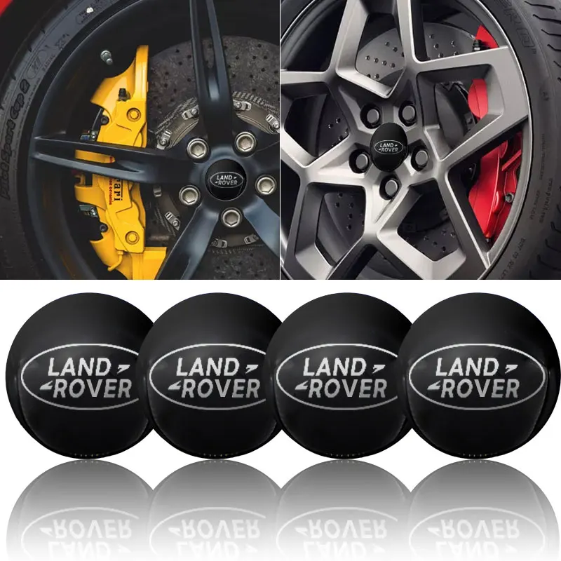 4 peças de adesivos decorativos para a tampa central da roda do carro, para Land Rover Defender, Freelander, Discovery 2, 3, Evoque e Range.