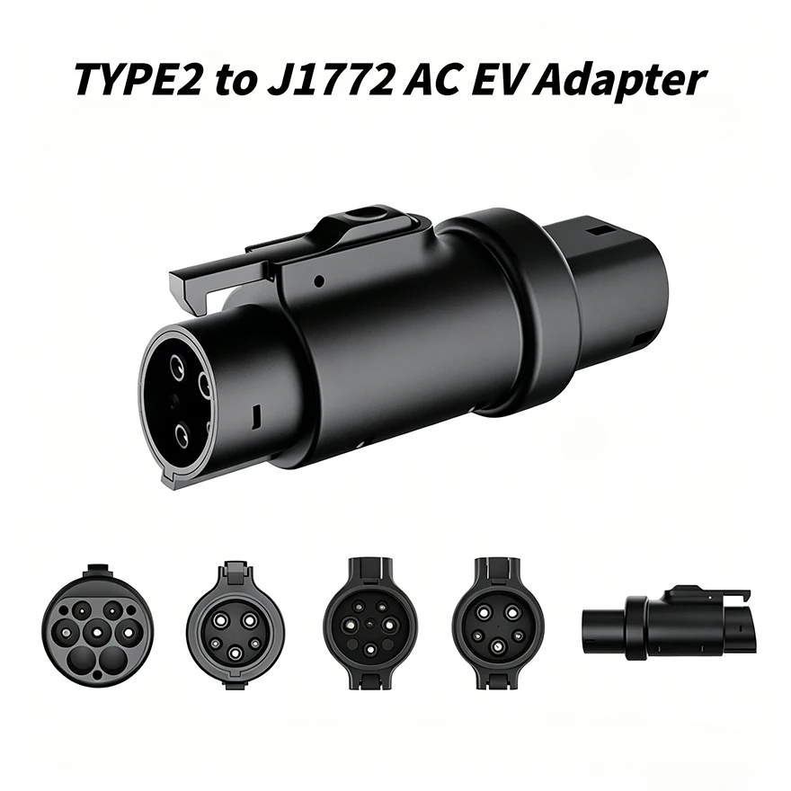 Roiea Typ2 zu Typ1 EV-Ladeadapter 32A IEC 62196 J1772 EV-Ladeanschluss-Konverter für Elektrofahrzeuge – Detail 1