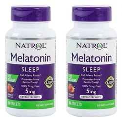 Natrol Melatonin Melatonin Melatonin 5mg Pineal Sleep Aid Tablets Strawberry Flavour 250 Capsules