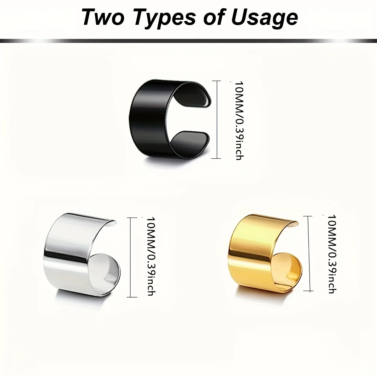 أصفاد أذن من الفولاذ المقاوم للصدأ للنساء والرجال ، سن حلزوني ، مشبك ملفوف ، لا ثقب ، أقراط قابلة للتعديل ، موضة فاارقة ، هدية ، 3 غضروف لكل طقم