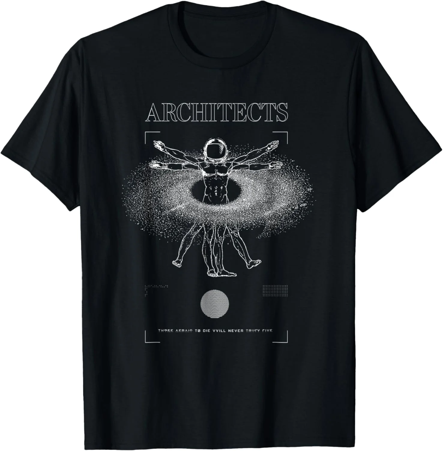 T-shirt imprimé Vitruvian d'Architects pour tous les jours et les festivals de musique, articles de style rock pour hommes et femmes