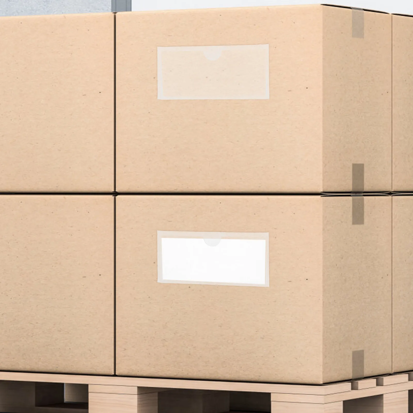 

10Pcs Self-Adhesive Clear Label Pockets PVC Waterproof Plastic Card Sleeves for Shipping Storage Archiving Library Permit