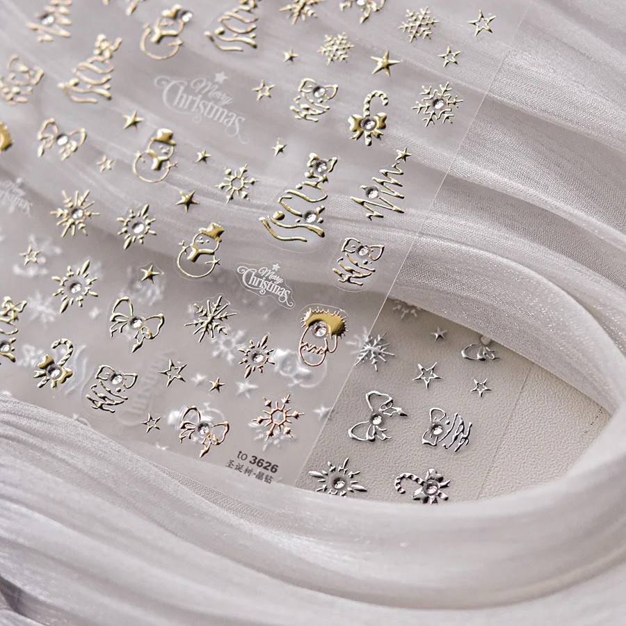 

1pc5D наклейка для дизайна ногтей с кристаллами и бриллиантами, популярная рождественская наклейка для ногтей, высококачественная наклейка для дизайна рождественской елки, украшение для ногтей