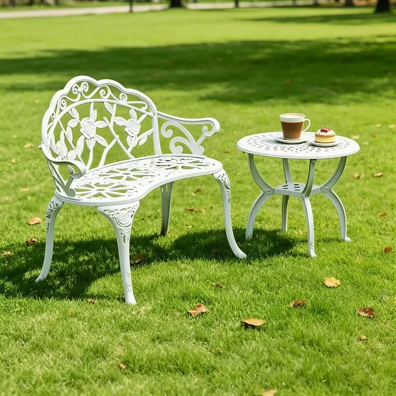 Metal Outdoor Garden Chairs Durable Patio Furniture for Courtyard Restaurant Park Bench Seating Wholesale High Quality Design