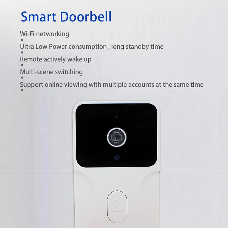 Tuya Wireless Digital Video Door Bell Peephole Intercom Spyhole With WIFI Smart Home Security Protection System For Residential