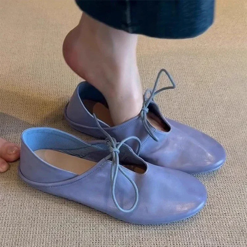 

Женские легкие повседневные туфли на плоской подошве из мягкой кожи, женские маленькие кожаные туфли на шнуровке, удобные прогулочные туфли на плоской подошве, Zapatos De Mujer