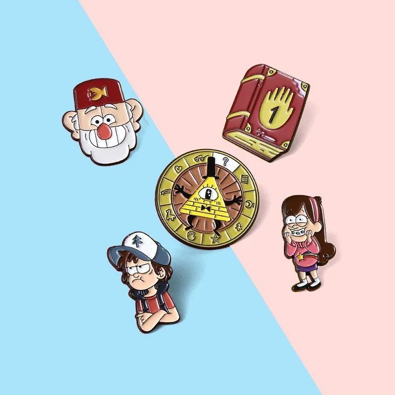 Gravity Falls Enamel Pins Cartoon Character Ideas Brooch Badge Jewelry Gift for Friends Wholesale Cute Accessory Badge