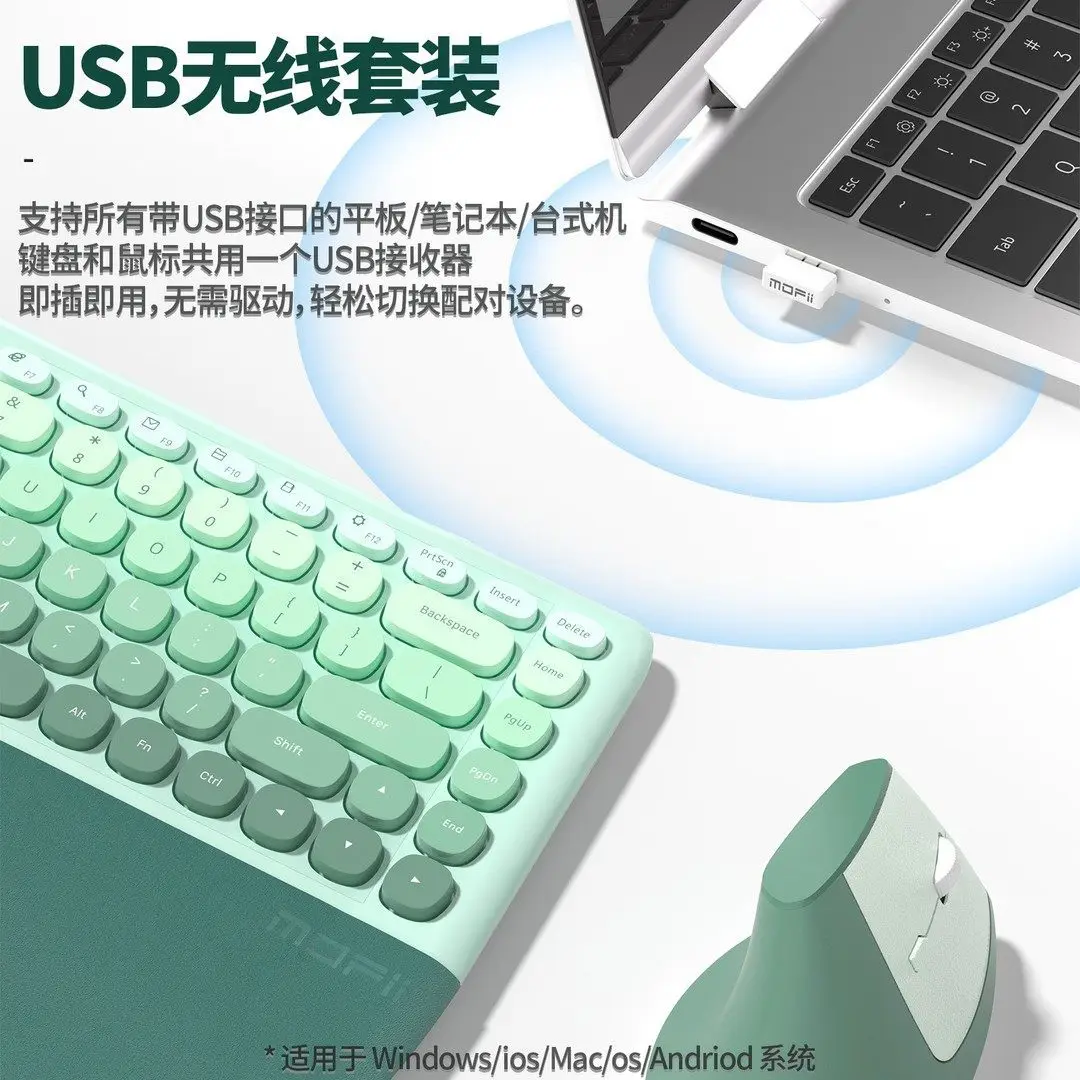 Ergonomic Split Design Wireless Keyboard Mouse Combo Keys Built In Wrist Rest G Usb Receiver Dpi Quiet Typing Desktop Laptop