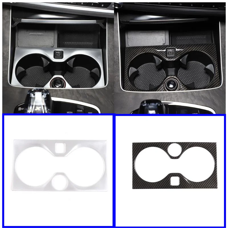 

Carbon Fiber Style ABS For BMW X5 G05 2019 Car Center Cup Holder Decoration Frame Trim Accessories