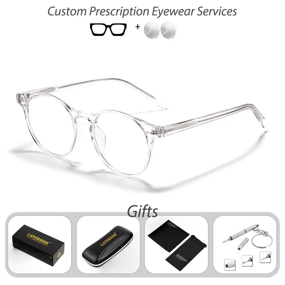 CATERSIDE Herren-Korrektionsbrille, Brechungsindex 1,56, Anti-Blaulicht-Rundgläser, Damen-Lesebrille für Kurzsichtigkeit und Weitsichtigkeit – Detail 8
