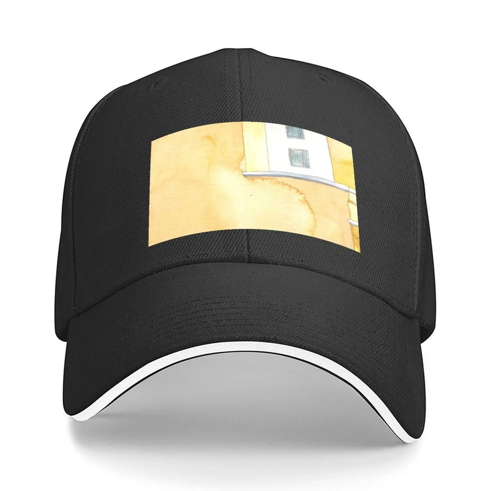 

The Happy Yellow House' Baseball Cap Golf Hat Man |-F-| Hat Man For The Sun Kids Hat Designer Man Women's
