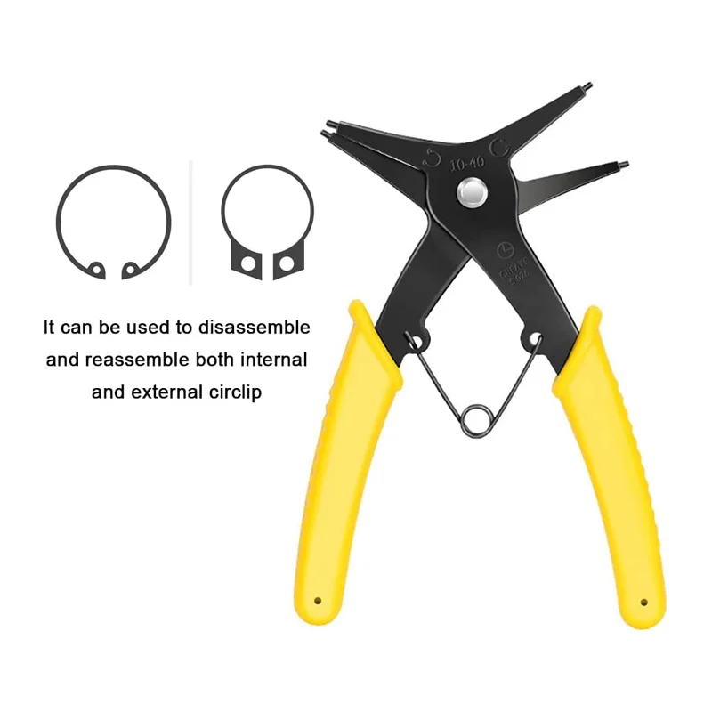 2 in 1 Snap Ring Plier 4 Way Type Circlip Pliers Multifunctional Hand Tool card outer retaining ring pliers car repair tool