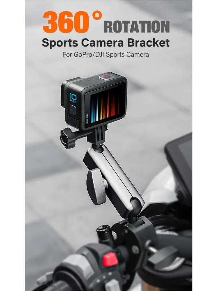 AliExpress UK Metal Aluminium Alloy 360° Motorcycle Handlebar Mount Bicycle Frames For GoPro Hero 13 12 11 10 Insta360 Dji Osmo Action Camera