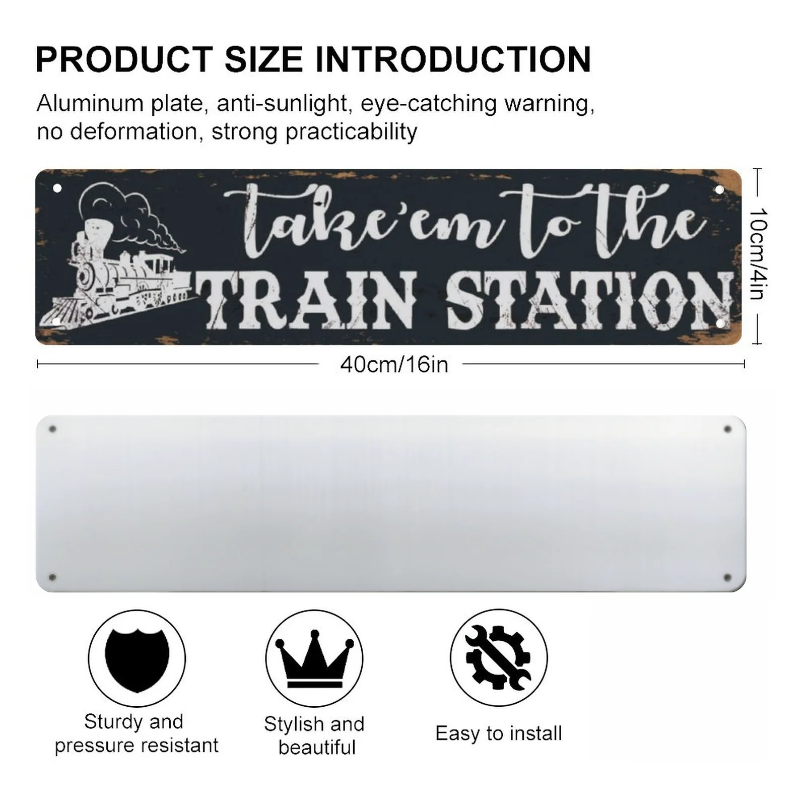 Insegne in alluminio stazione ferroviaria targhe in latta Vintage Bar Club Cave Home Kitchen Wall Art Decor segni divertenti Decor 40x10cm