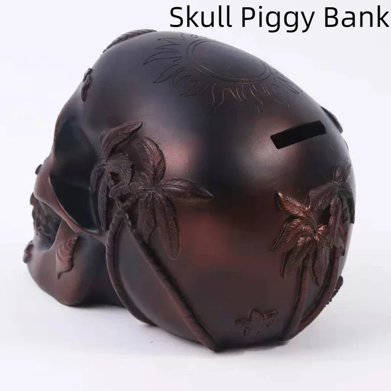 

Creative Skull Piggy Bank Resin Saving Coin Box Save Money Box for Children Home Decor Crafts Statue Sculpture