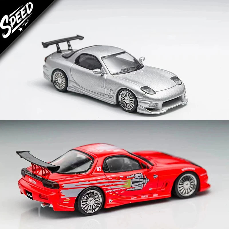 

Mortal In Stock 1:64 RX7 FD3S Veilside Fortune FNF DOM`S Diecast Diorama Car Model Collection Miniature Toys