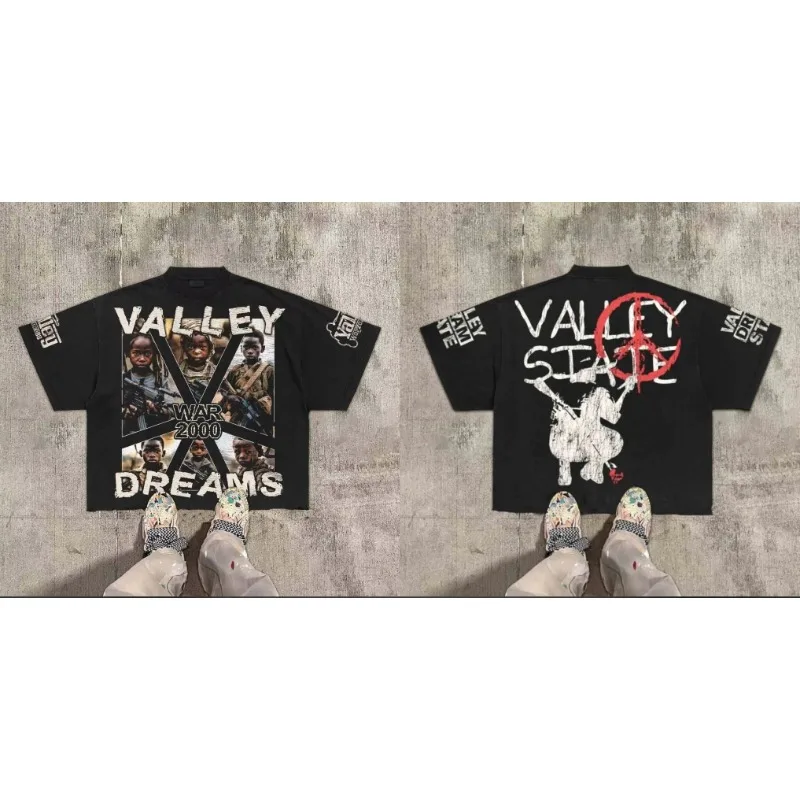 تي شيرت كلاسيكي من Warzone Valley Division جرافيك 100% قطن تي شيرت مقصوص تي شيرت للرجال والنساء بنفس النمط تي شيرت كبير الحجم #1