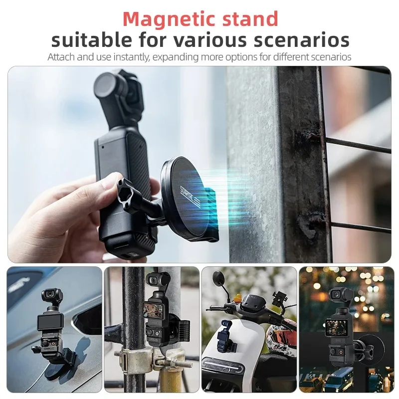 For DJI Pocket 3/Action 3/4/5Pro Insta360 X4/3 GoPro 13 12 11 Camera Magnetic Expansion Bracket Extension Mount Holder Accessory
