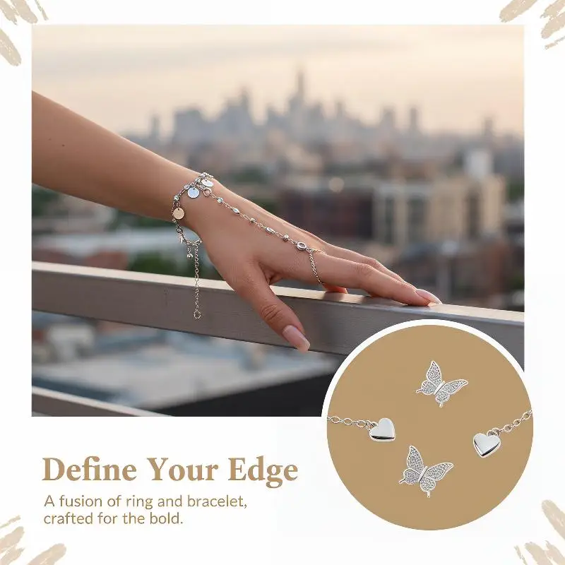 Gold Plated Big Crystal Ring Bracelet for Women Glamorous Hand Back Chain Jewelry Bridal Shower