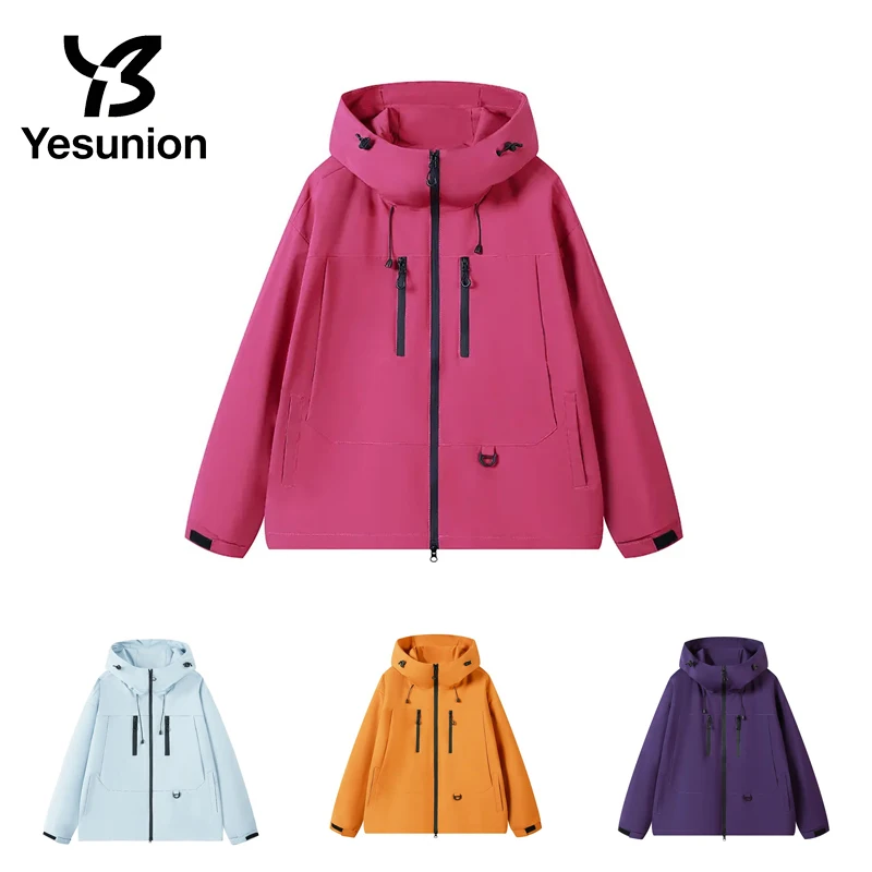 

Весенне-осенняя женская куртка с капюшоном, уличная модная ветровка, унисекс, повседневные куртки для кемпинга, ветрозащитные водонепроницаемые пальто