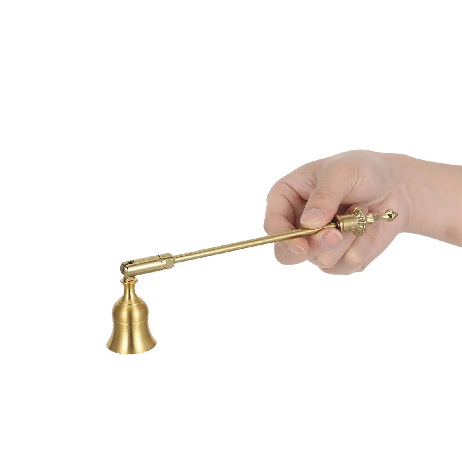 Vintage Metal Snuffer Lightweight Decorative Extinguisher Stick Long Handle for Jar Tea Light Candles Golden Wick Fire