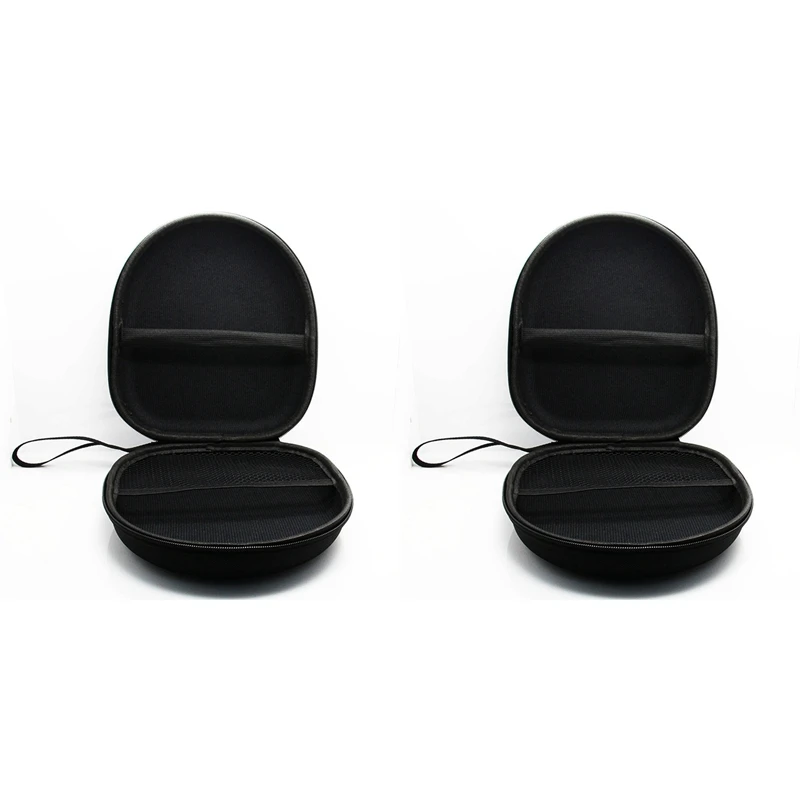 New 2Pc Hard Case Storage For Headphones Earphone Cable Earbuds Carrying Pouch Bag SD Card Hold Box Black