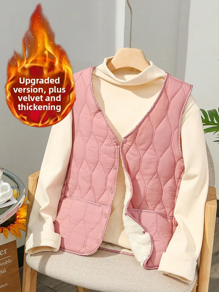 

Women's Autumn Winter down Cotton Vest 2023 New Sle Slim Fit Versatile Base Layer Warm Vest ort Length V Ne