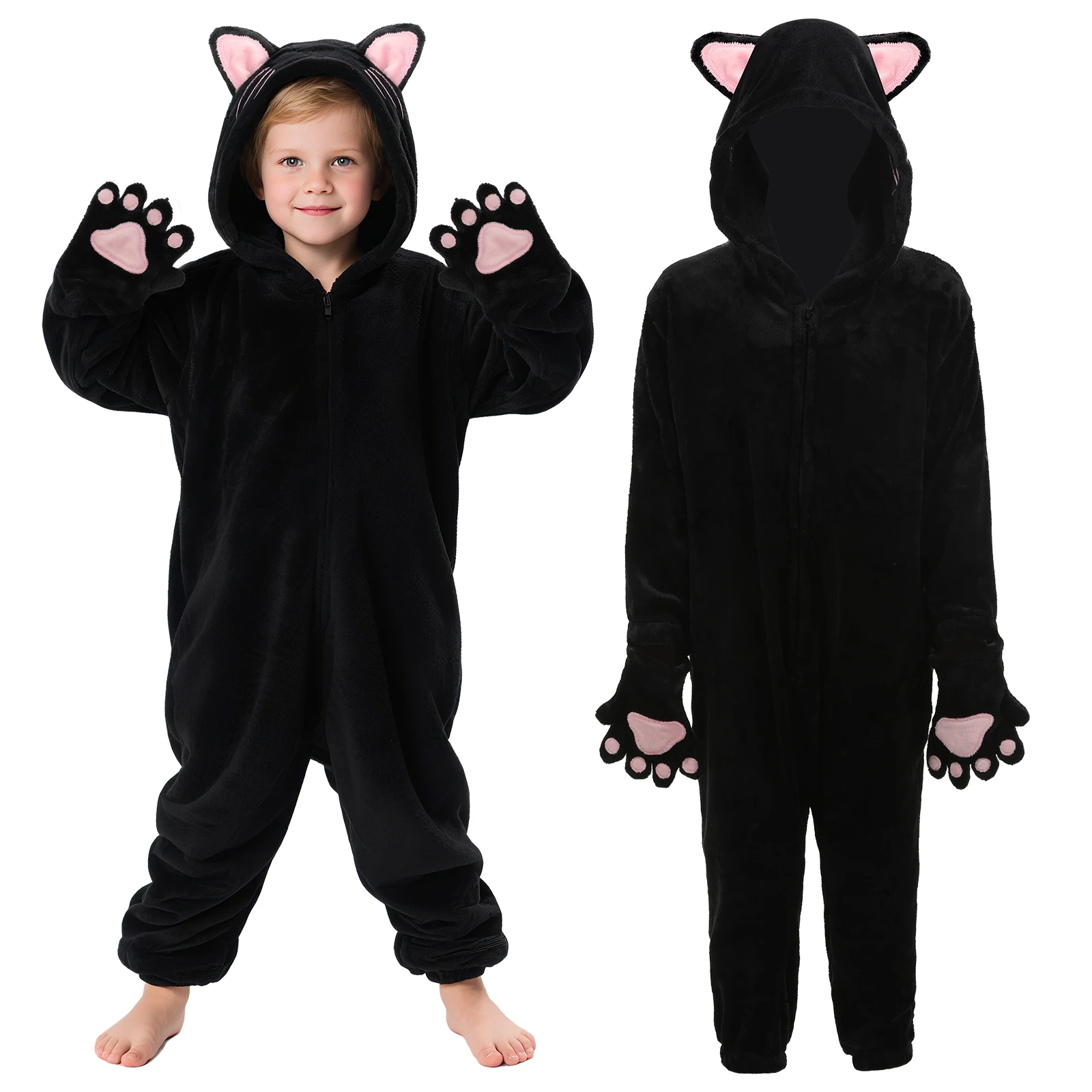 

Kids Animal Black Cat Costumes Pajamas Kids Cute Cosplay Costume Gifts Halloween Cosplay Costume Party Props