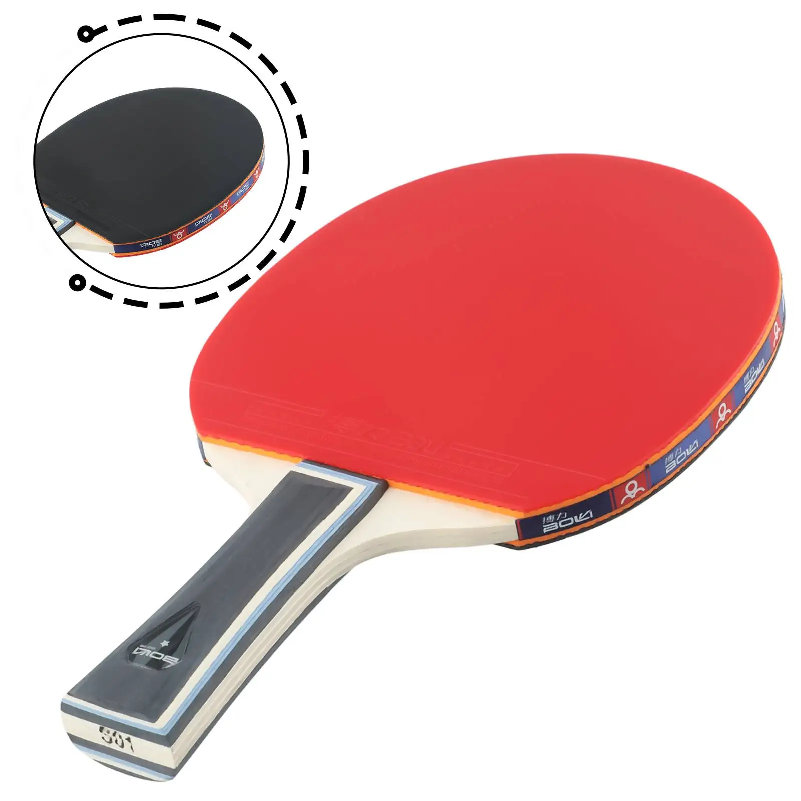 Strong Table Tennis Racket Long Handle 7 Ply Wood With Bag Sports Accessories Replacement Equipment For Table Tennis Bat Paddle