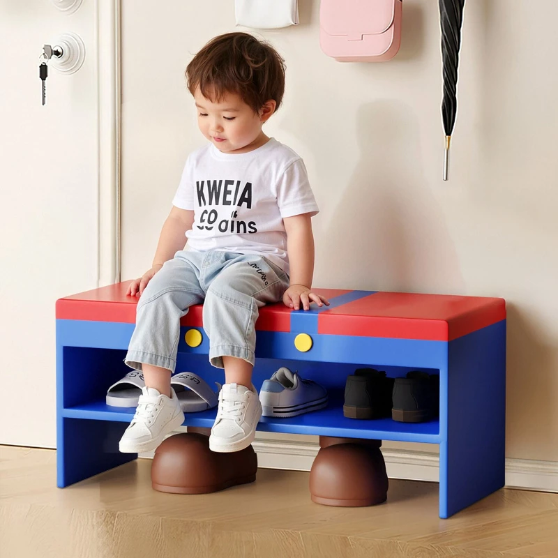 

Creative integrated shoe home door multi-layer entry shoe changing stool children's bench simple high-end low stool