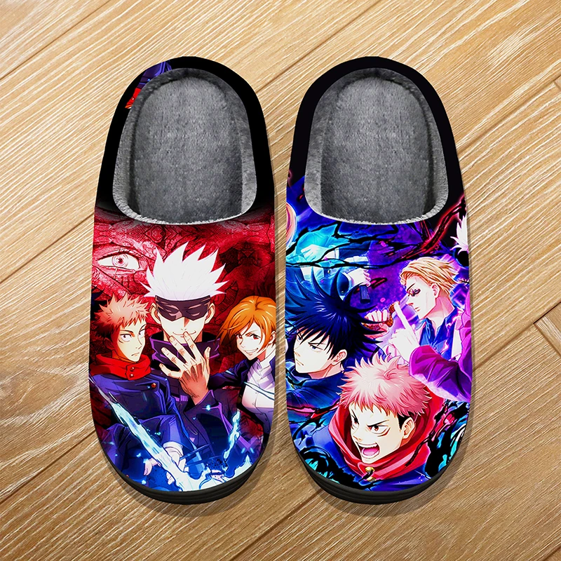 Pantofole da cartone animato calde per la casa invernale di dimensioni personalizzate per bambini adulti Anime Jujutsu Kaisen Itadori Yuji Cosplay Pantofole carine per interni