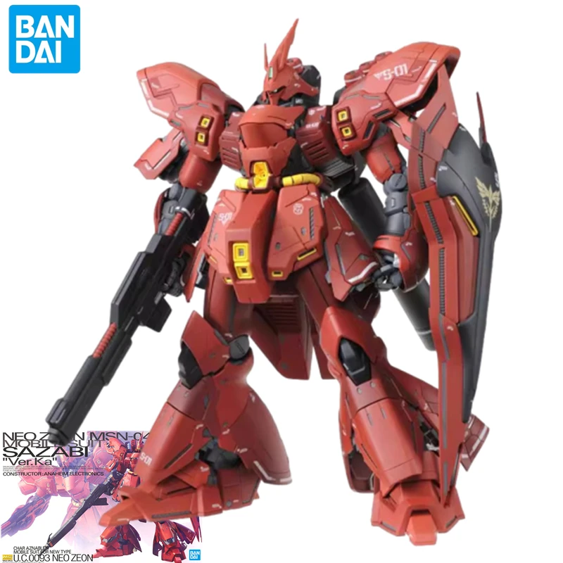 Bandai Mg Sazabi Gundam Ver.Ka Model Charproberen MSN-04 Robot Figuur Jongen Verjaardagscadeau Desktop Ornament 1/100 Geassembleerd Speelgoed