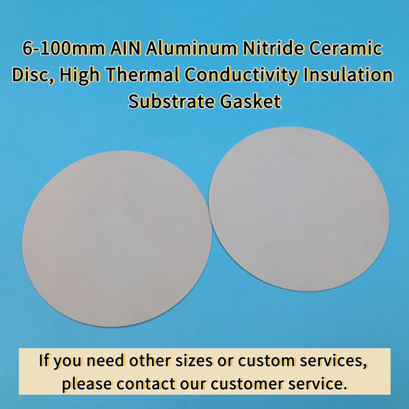 10Pcs 6-100mm AIN Aluminum Nitride Ceramic Disc, High Thermal Conductivity Insulation Substrate Gasket LED Power Electronics
