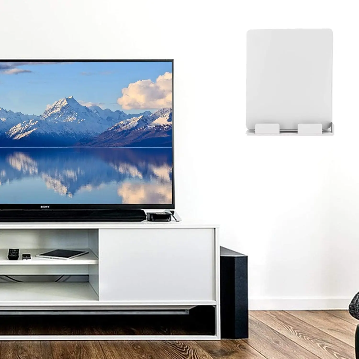 1 صفقات يدوية - مجموعة حامل شماعات لرف تخزين مثبت على الحائط لمضيف PS5