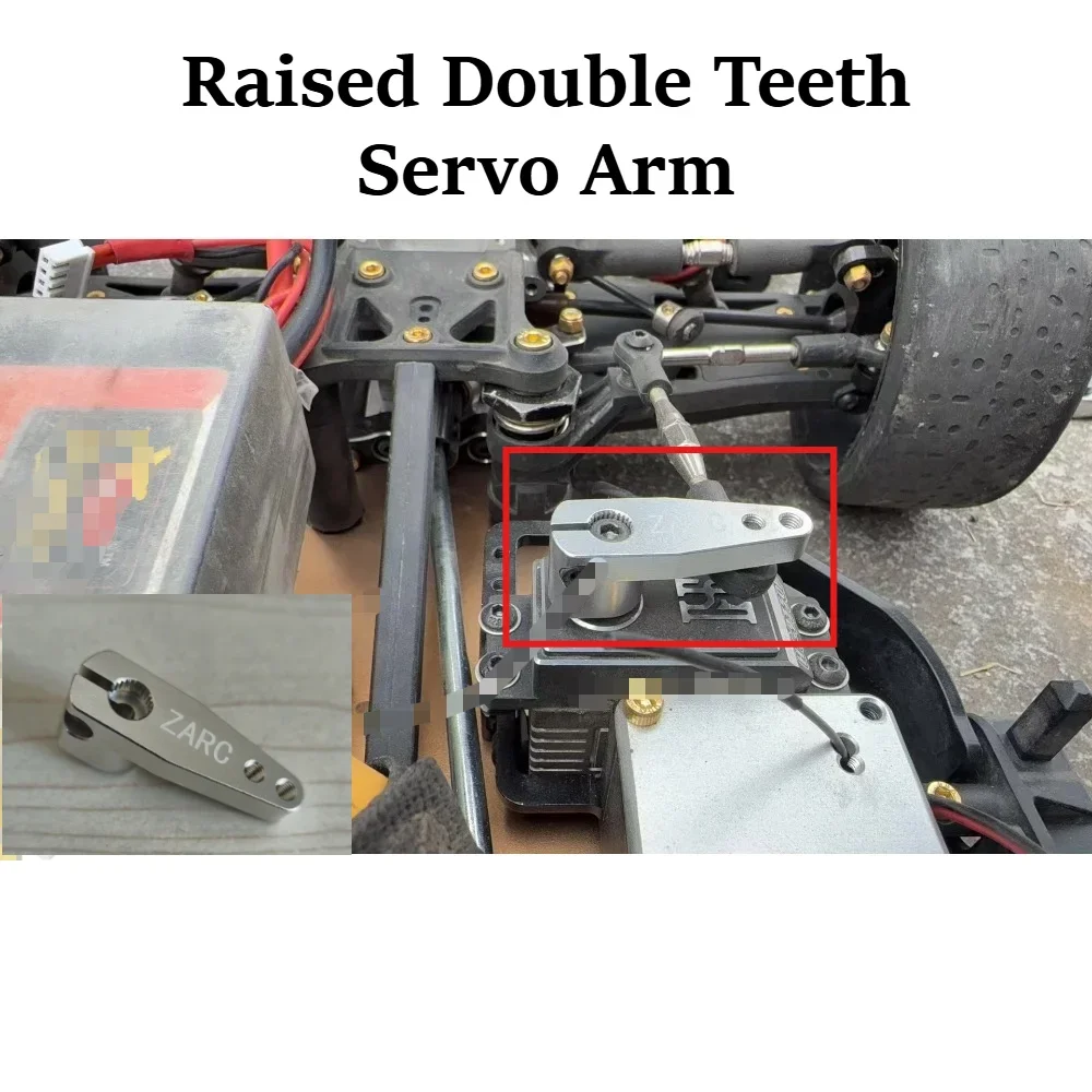 Raised Double Teeth Servo Arm custom size 25T RC Accessory for KM Rally 1/7 Traxxas TRX4 1/10 ARRMA 1/8 Desert Truck Buggy