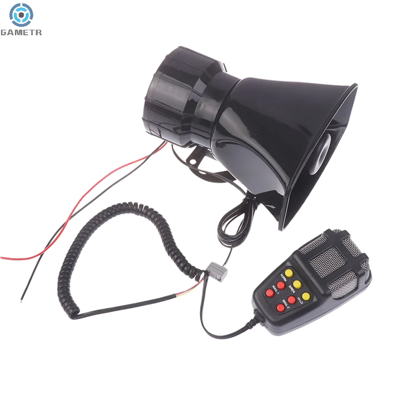 1PC 7-Sound Loud Car Warning Alarm Truck Alarm Loudspeaker 12V Siren Air Horn Megaphone Police Firemen Car Horn 110DB