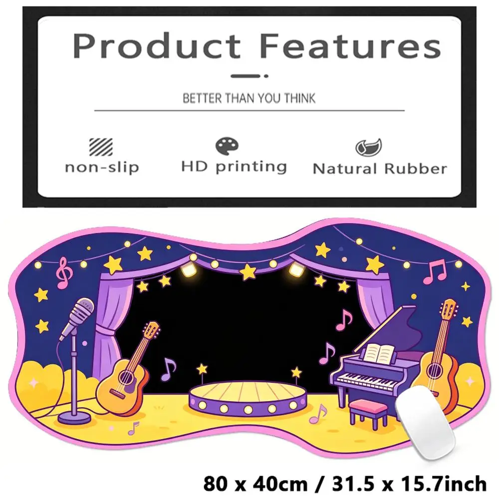 Large Size Table Mat Stage Music Instrument Scene Mousepad Adds Artistic Flair For Bedroom Learning And Gaming Environment