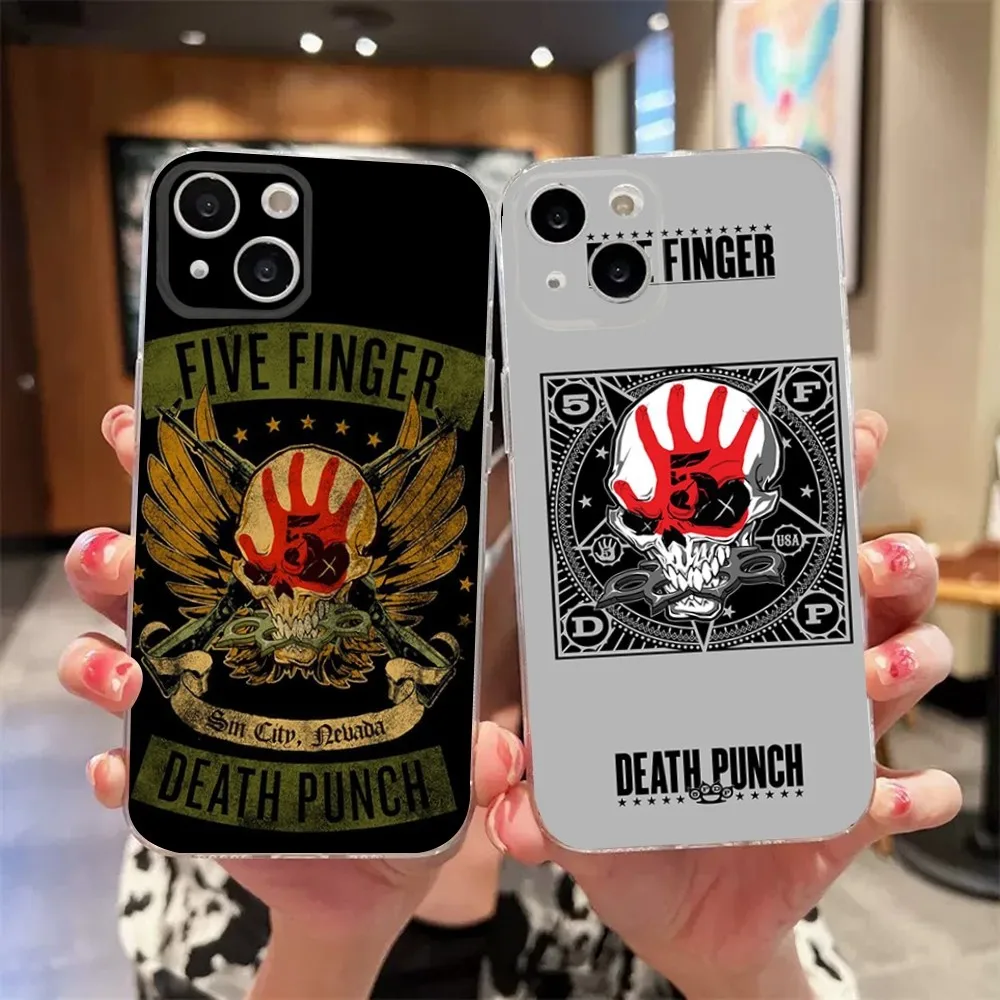 Five Finger Death Punch Phone Case For iPhone 11,12,Mini,13,14,15,Pro,XS,Max,X 8,7,6s,Plus,5,SE,XR Transparent Shell