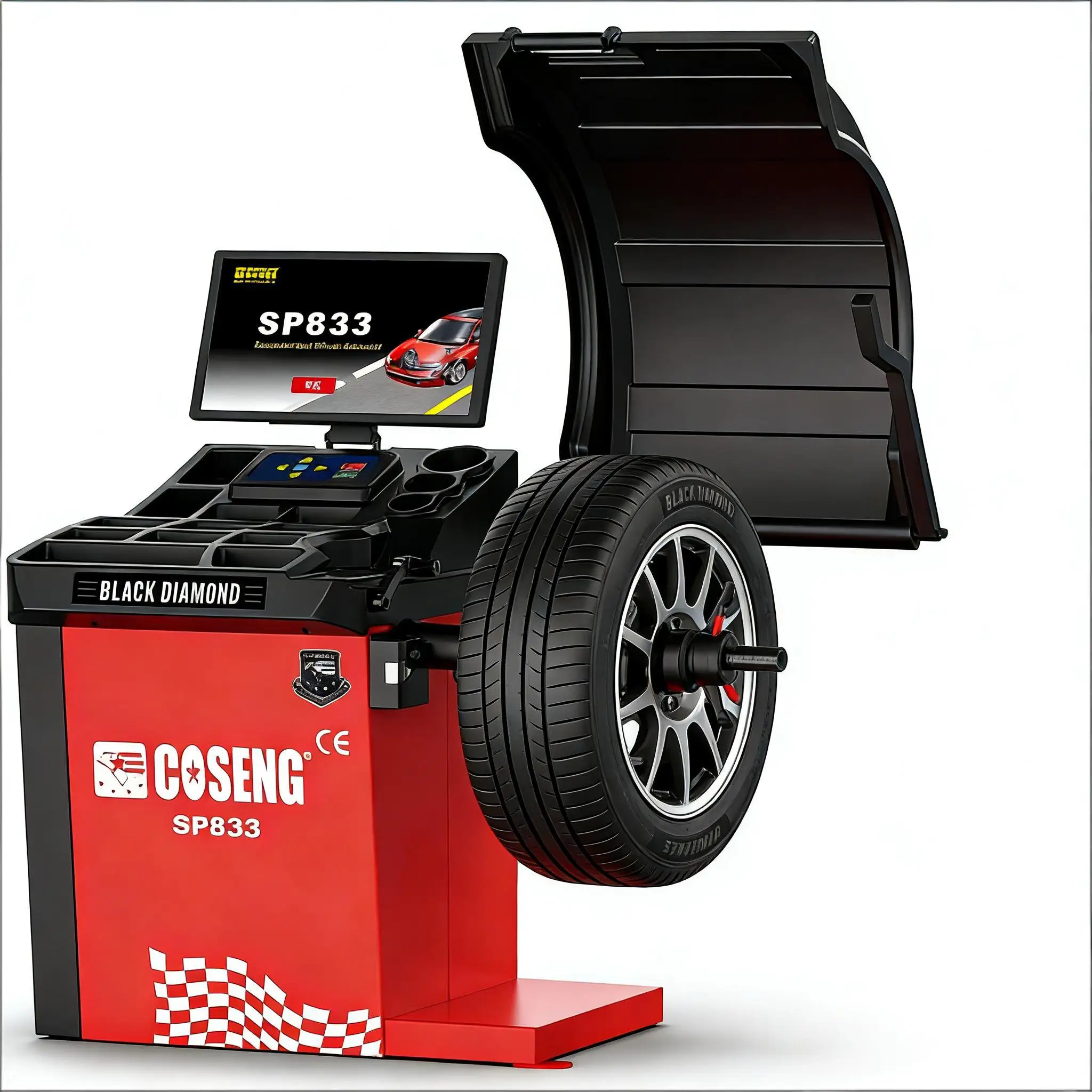 Coseng SP833 Automatic Tire Balance Machine Dynamic Wheel Balancer Alignment Tool Wheel Balancer Tyre Changing Machine
