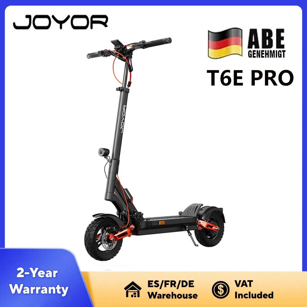 JOYOR T6E PRO (ABE) Elektroroller, 500W Motor, 48V 26Ah Akku, bis zu 90 km Reichweite, 10-Zoll Offroad-Reifen, E-Mountain-Scooter, Faltbarer E-Scooter für Erwachsene