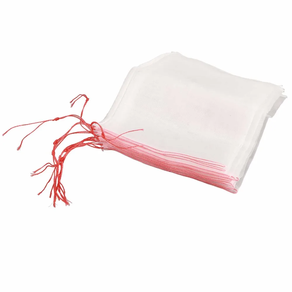 50PCS Durable Nylon Fruit Protection Bags White Mesh Material Fruit Netting Bags Reusable Lightweight Fruit Cover Bags