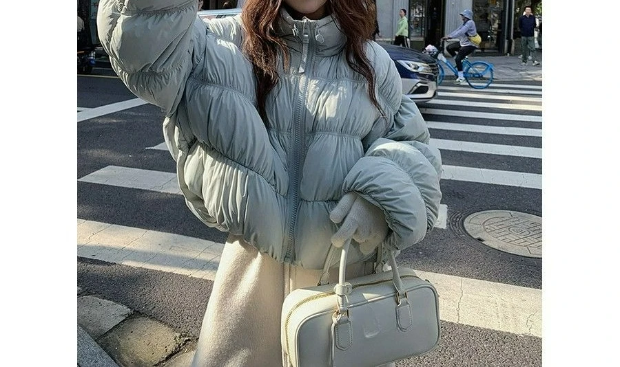 디자인 센스 스탠드업 칼라 따뜻한 재킷 여성용 겨울 신상 다용도 캐주얼 루즈핏 솜 패딩 의류